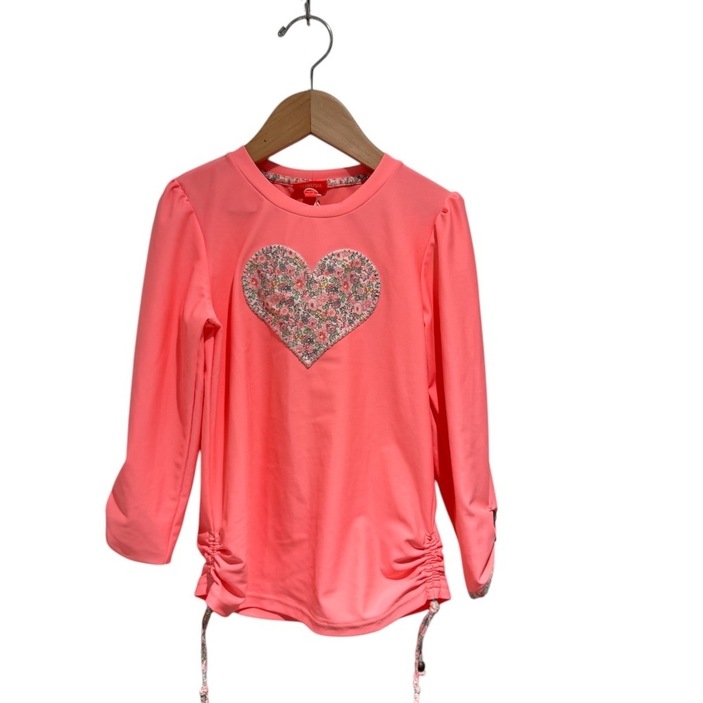 SUNUVA coral pink long sleeve rashguard swim top - size 7-8